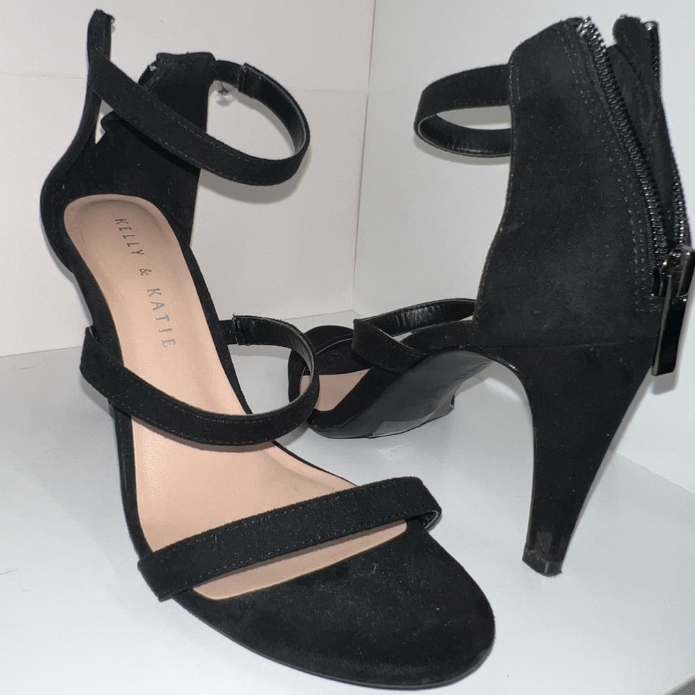 Black strappy heels